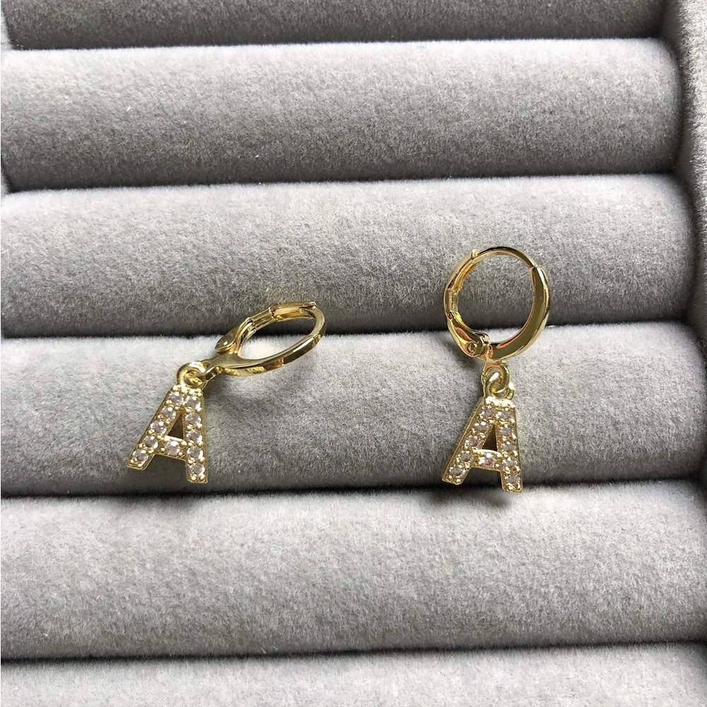 ✨Gold Initial A Hoop Earrings